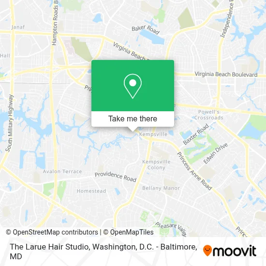 The Larue Hair Studio map