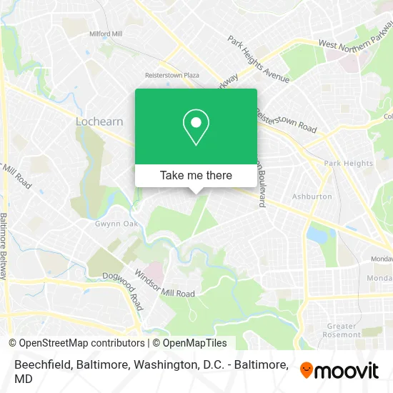 Beechfield, Baltimore map
