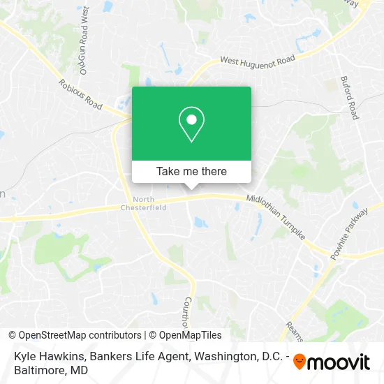 Kyle Hawkins, Bankers Life Agent map