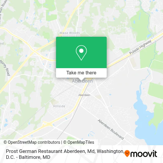 Prost German Restaurant Aberdeen, Md map