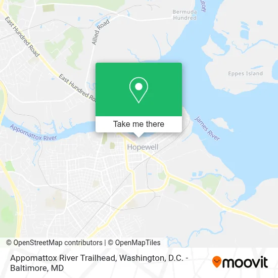 Appomattox River Trailhead map