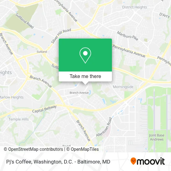 Pj's Coffee map