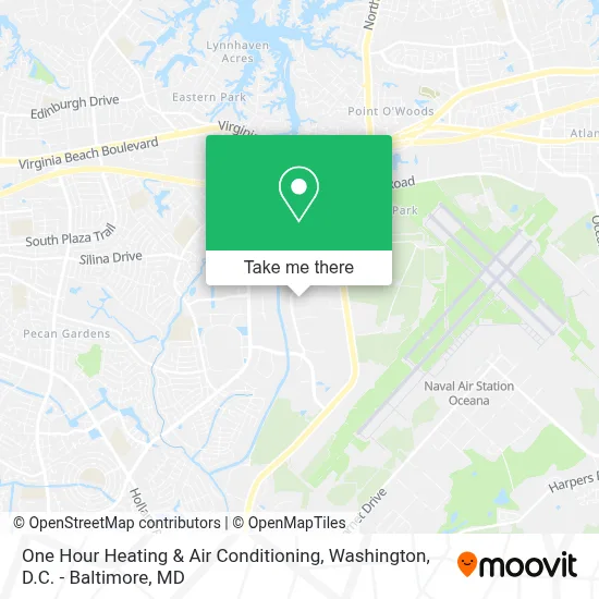 One Hour Heating & Air Conditioning map