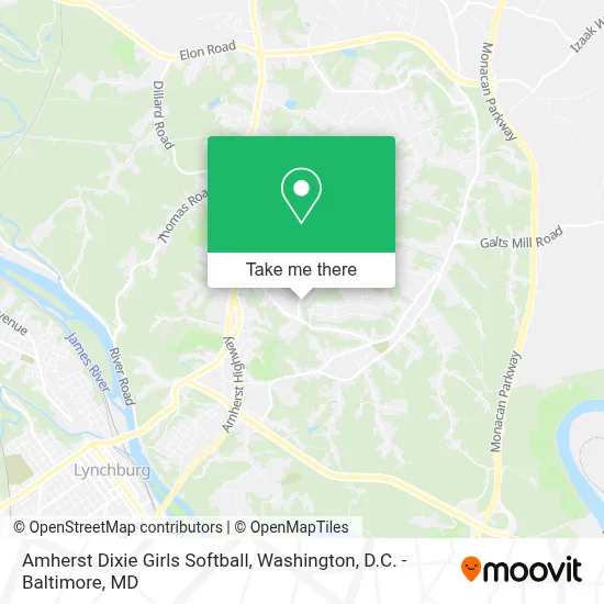 Amherst Dixie Girls Softball map