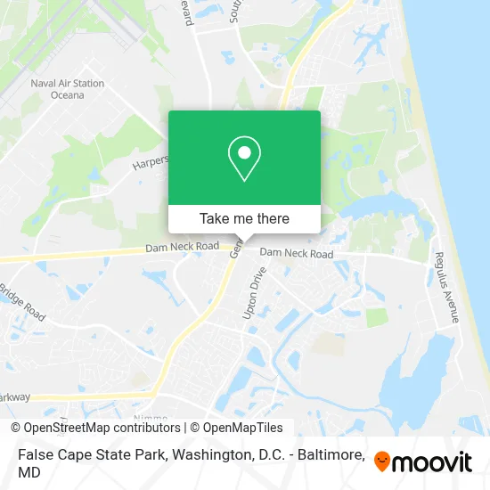 False Cape State Park map