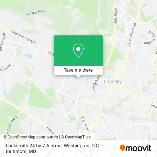 Locksmith 24 by 7 Alarms map