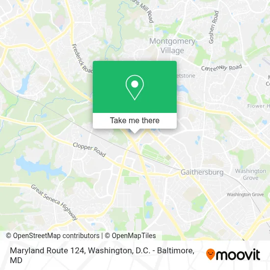 Maryland Route 124 map