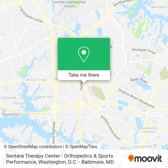 Sentara Therapy Center - Orthopedics & Sports Performance map