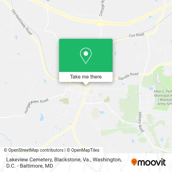 Lakeview Cemetery, Blackstone, Va. map