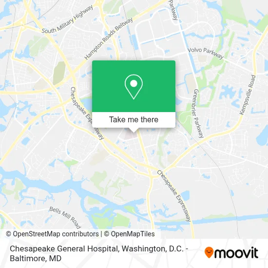 Chesapeake General Hospital map