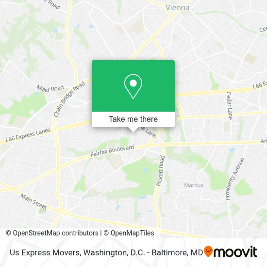 Us Express Movers map