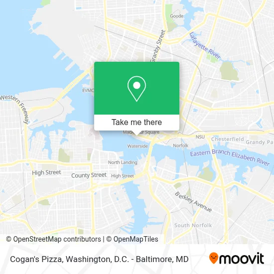 Cogan's Pizza map