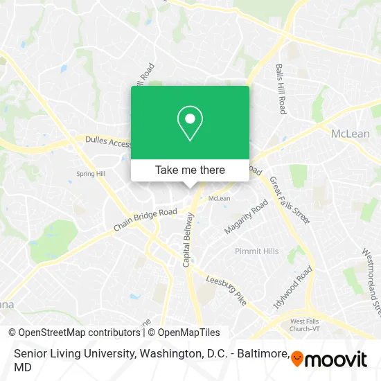 Senior Living University map