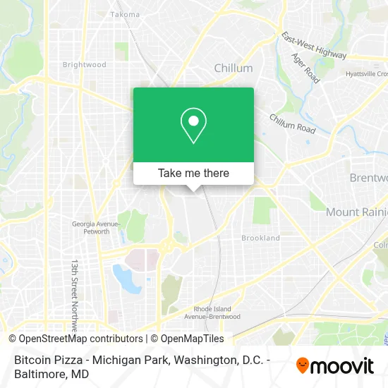 Bitcoin Pizza - Michigan Park map