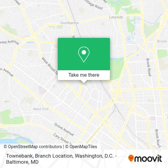 Townebank, Branch Location map