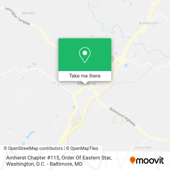 Amherst Chapter #115, Order Of Eastern Star map