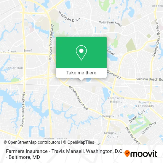Farmers Insurance - Travis Mansell map