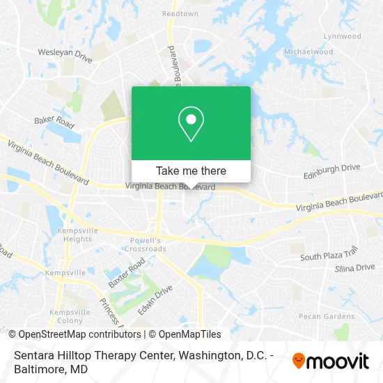 Sentara Hilltop Therapy Center map
