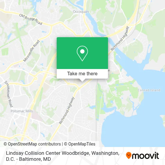Lindsay Collision Center Woodbridge map