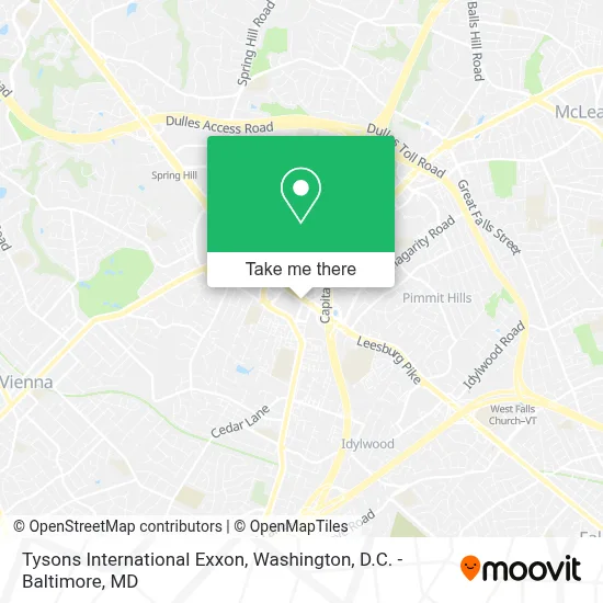 Tysons International Exxon map
