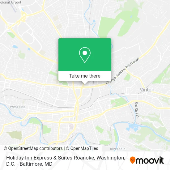 Holiday Inn Express & Suites Roanoke map
