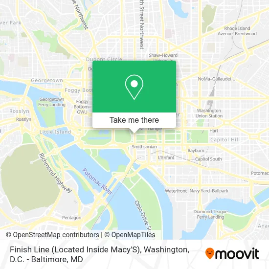 Finish Line (Located Inside Macy'S) map