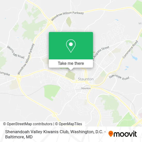 Shenandoah Valley Kiwanis Club map