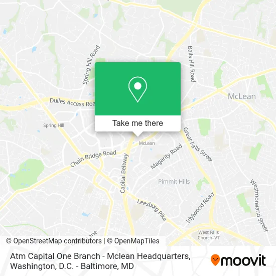 Atm Capital One Branch - Mclean Headquarters map