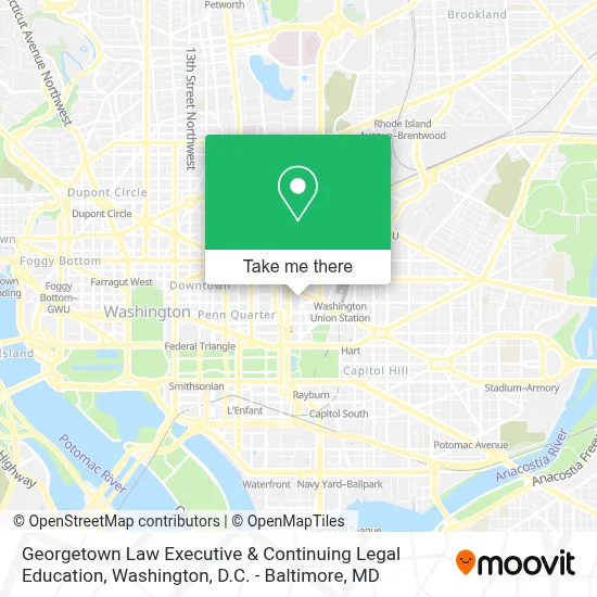 Georgetown Law Executive & Continuing Legal Education map