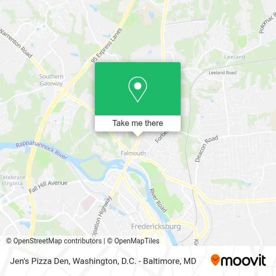 Jen's Pizza Den map