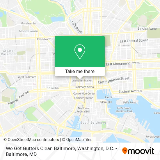 We Get Gutters Clean Baltimore map