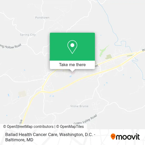 Ballad Health Cancer Care map