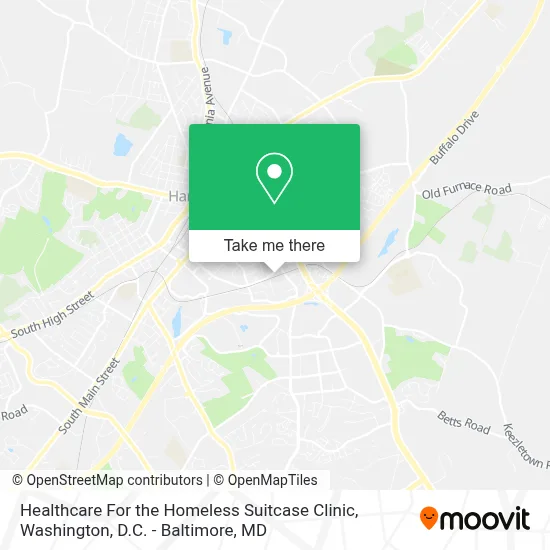 Healthcare For the Homeless Suitcase Clinic map