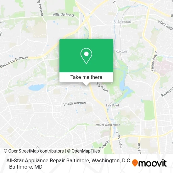 All-Star Appliance Repair Baltimore map