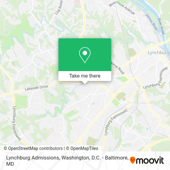 Lynchburg Admissions map
