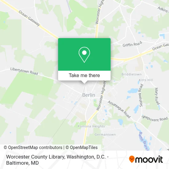 Worcester County Library map