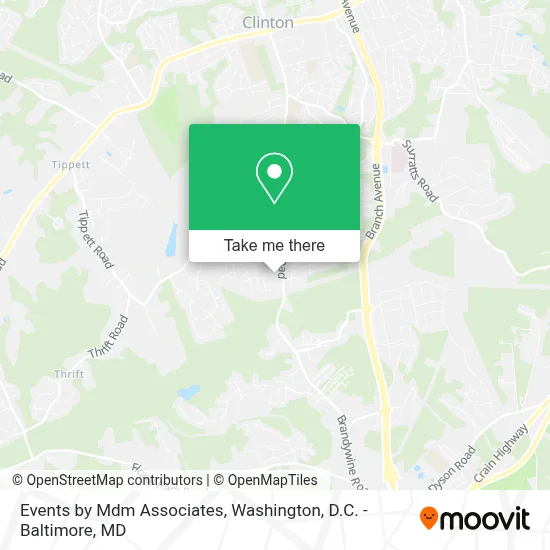 Events by Mdm Associates map