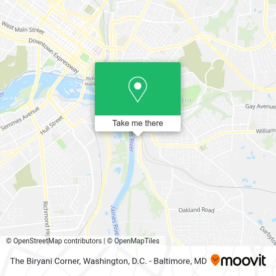 The Biryani Corner map