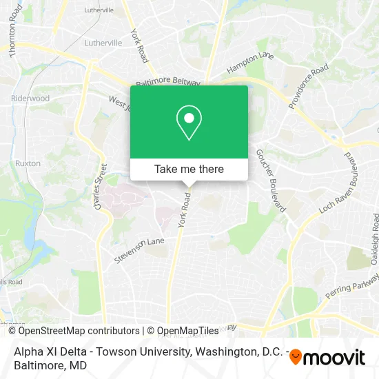 Alpha XI Delta - Towson University map