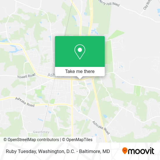 Ruby Tuesday map