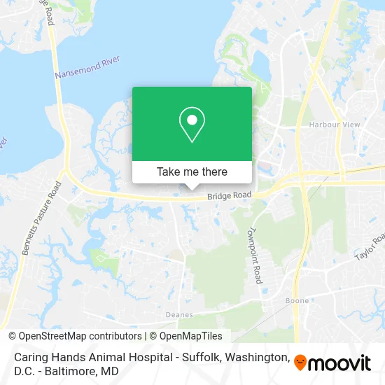 Caring Hands Animal Hospital - Suffolk map
