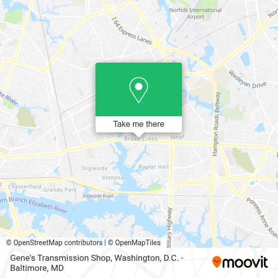 Gene's Transmission Shop map