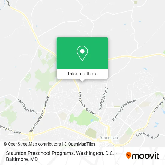 Staunton Preschool Programs map