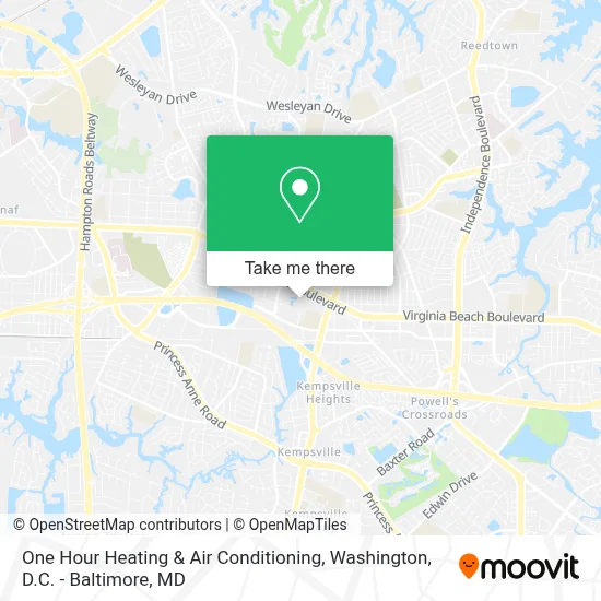 One Hour Heating & Air Conditioning map