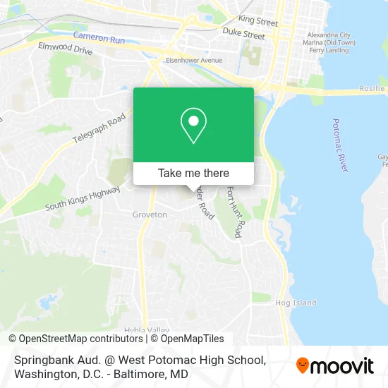 Springbank Aud. @ West Potomac High School map