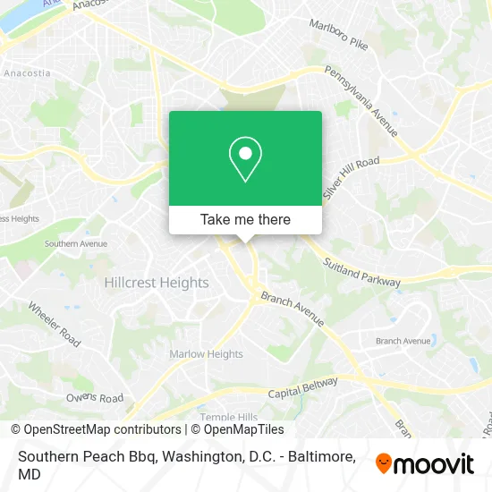 Southern Peach Bbq map