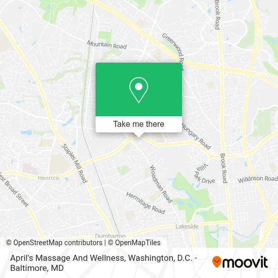 April's Massage And Wellness map