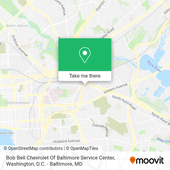 Bob Bell Chevrolet Of Baltimore Service Center map