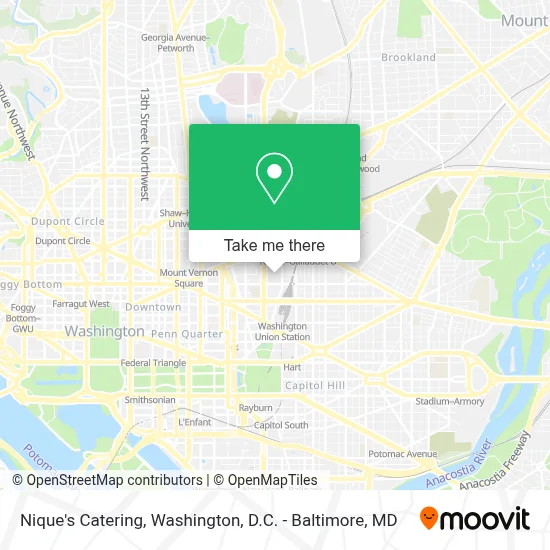 Nique's Catering map
