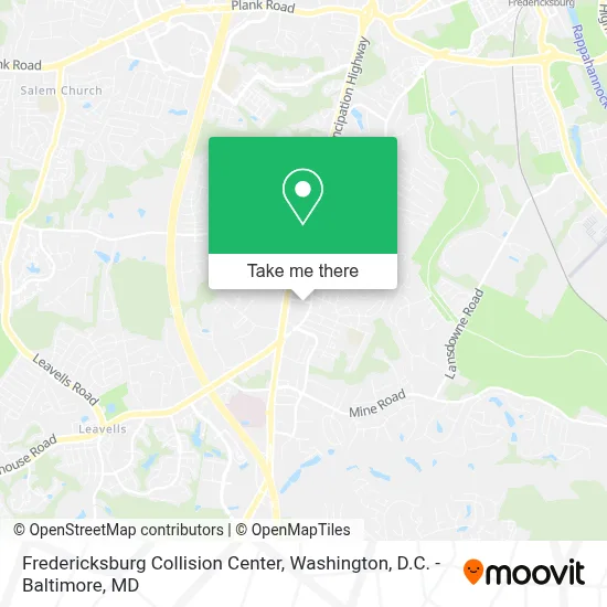 Fredericksburg Collision Center map